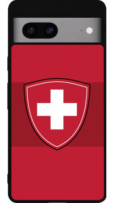 Google Pixel 7a Case Hülle - Silikon schwarz Hockey World Championship Ecusson Suisse