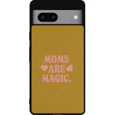 Coque Google Pixel 7a - Silicone rigide noir Mom 2026 Are Magic