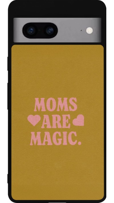 Google Pixel 7a Case Hülle - Silikon schwarz Mom 2026 Are Magic