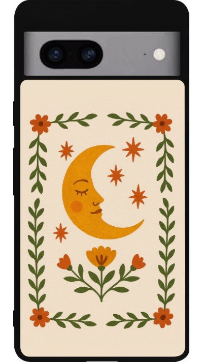 Google Pixel 7a Case Hülle - Silikon schwarz Half moon stamp 2026