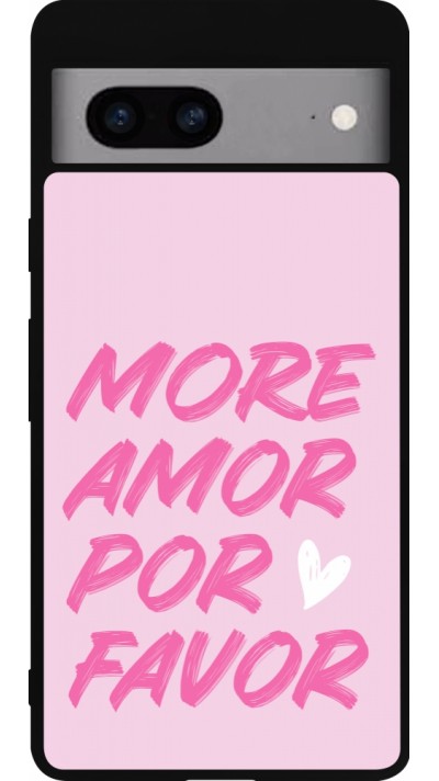 Coque Google Pixel 7a - Silicone rigide noir More amor porfavor Coque Google Pixel 7a - Silicone rigide noir More amor porfavor