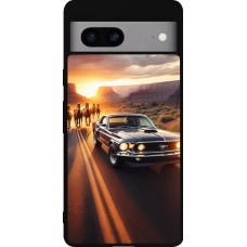 Google Pixel 7a Case Hülle - Silikon schwarz Mustang 69 Grand Canyon