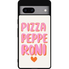 Google Pixel 7a Case Hülle - Silikon schwarz Pizza pepperoni 2026