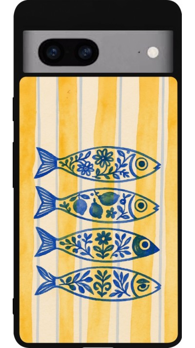 Google Pixel 7a Case Hülle - Silikon schwarz Portuguese fish 2026