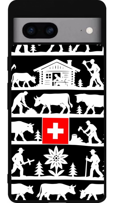 Coque Google Pixel 7a - Silicone rigide noir Poya Suisse 1 noir Coque Google Pixel 7a - Silicone rigide noir Poya Suisse 1 noir