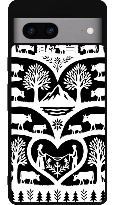 Coque Google Pixel 7a - Silicone rigide noir Poya Suisse 2 noir Coque Google Pixel 7a - Silicone rigide noir Poya Suisse 2 noir