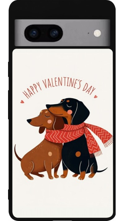 Coque Google Pixel 7a - Silicone rigide noir Saint Valentines Day 26 Happy Valentine