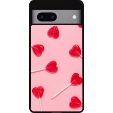 Google Pixel 7a Case Hülle - Silikon schwarz Saint Valentines Day 26 Lollipop