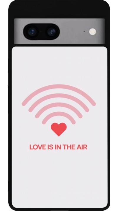 Coque Google Pixel 7a - Silicone rigide noir Saint Valentines Day 26 Love is in the air
