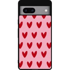 Google Pixel 7a Case Hülle - Silikon schwarz Saint Valentines Day 26 Pattern heart