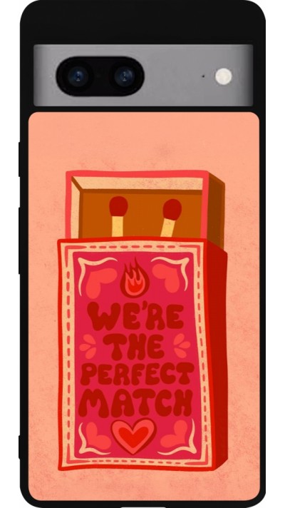 Coque Google Pixel 7a - Silicone rigide noir Saint Valentines Day 26 Perfect Match