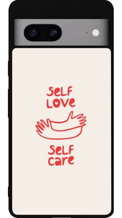 Coque Google Pixel 7a - Silicone rigide noir Saint Valentines Day 26 Self love self care
