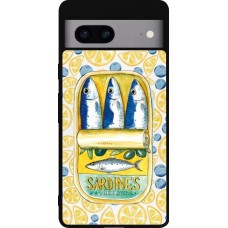 Google Pixel 7a Case Hülle - Silikon schwarz Sardines in oil 2026