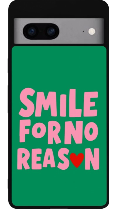 Google Pixel 7a Case Hülle - Silikon schwarz Smile for no reason 2026