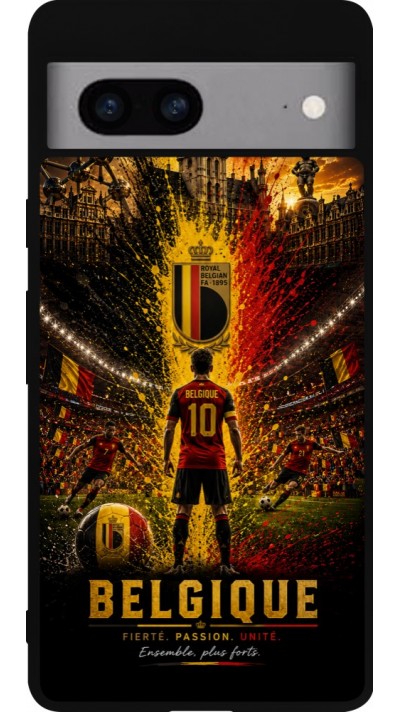 Google Pixel 7a Case Hülle - Silikon schwarz Fussball Belgien splash 2026