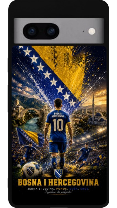 Google Pixel 7a Case Hülle - Silikon schwarz Fussball Bosnien und Herzegowina splash 2026