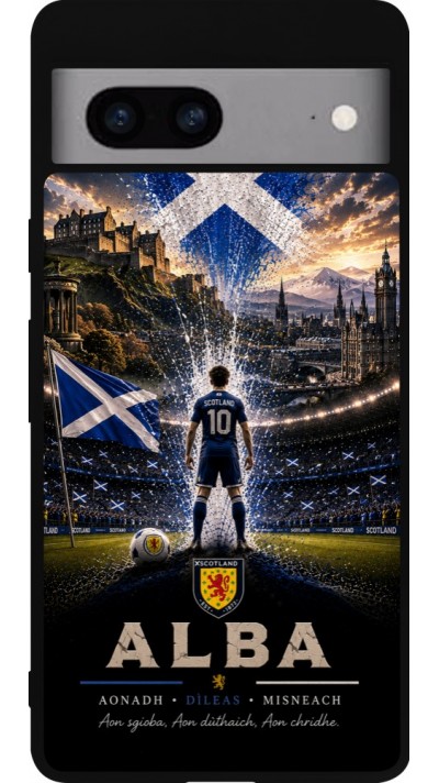 Google Pixel 7a Case Hülle - Silikon schwarz Fussball Schottland splash 2026