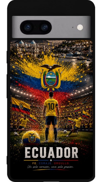 Google Pixel 7a Case Hülle - Silikon schwarz Fussball Ecuador splash 2026