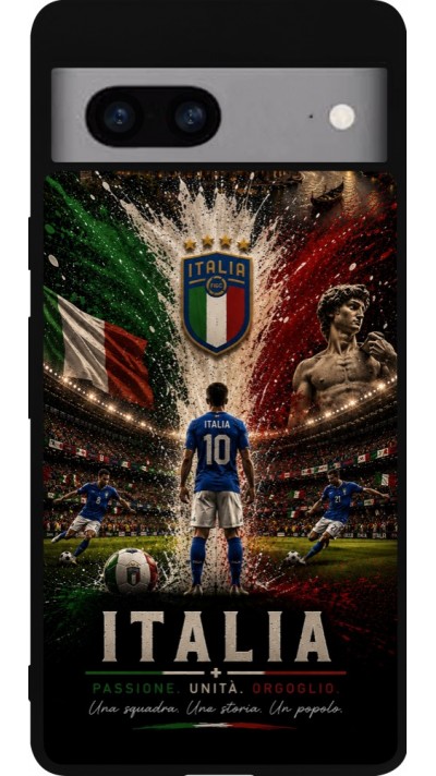 Google Pixel 7a Case Hülle - Silikon schwarz Fussball Italien splash 2026