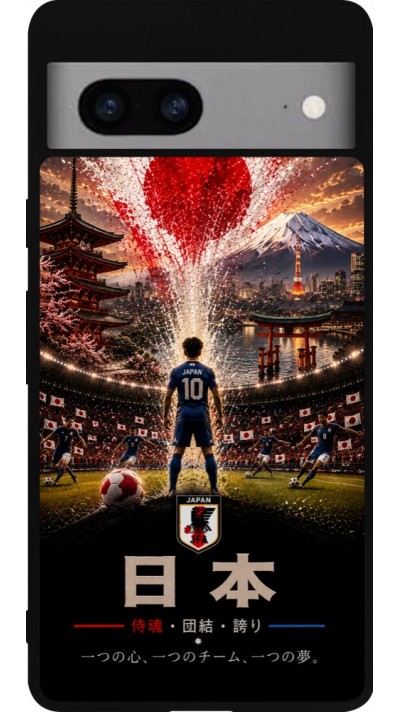 Google Pixel 7a Case Hülle - Silikon schwarz Fussball Japan splash 2026