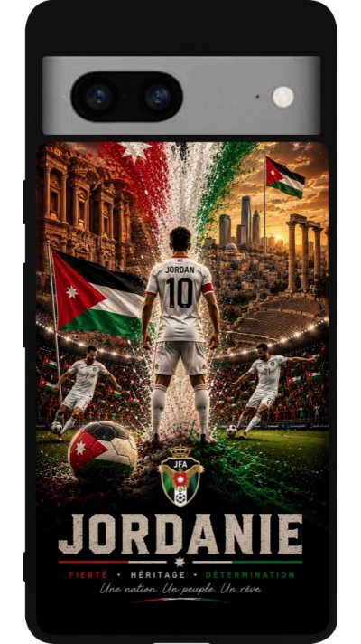 Google Pixel 7a Case Hülle - Silikon schwarz Fussball Jordanien splash 2026