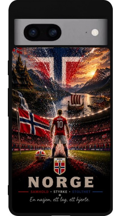 Google Pixel 7a Case Hülle - Silikon schwarz Fussball Norwegen splash 2026