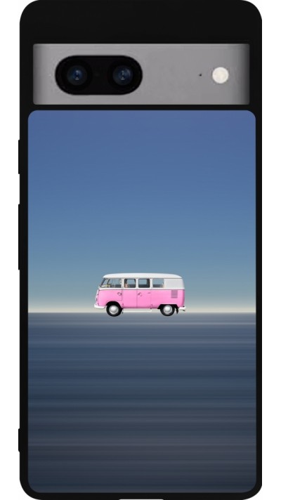 Google Pixel 7a Case Hülle - Silikon schwarz Spring 23 pink bus