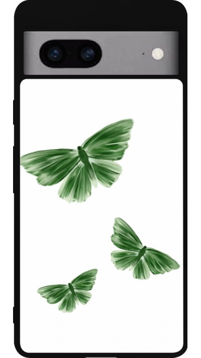 Google Pixel 7a Case Hülle - Silikon schwarz Butterflies 2026