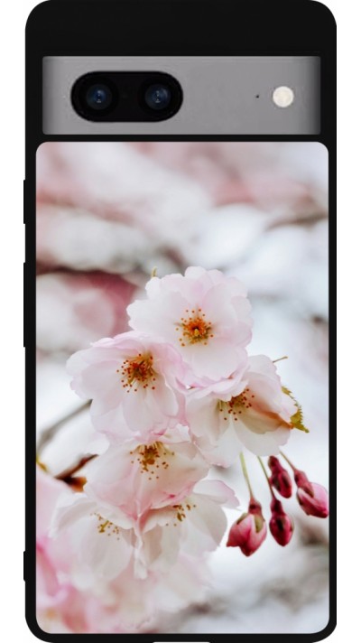 Google Pixel 7a Case Hülle - Silikon schwarz Cherry tree 2026
