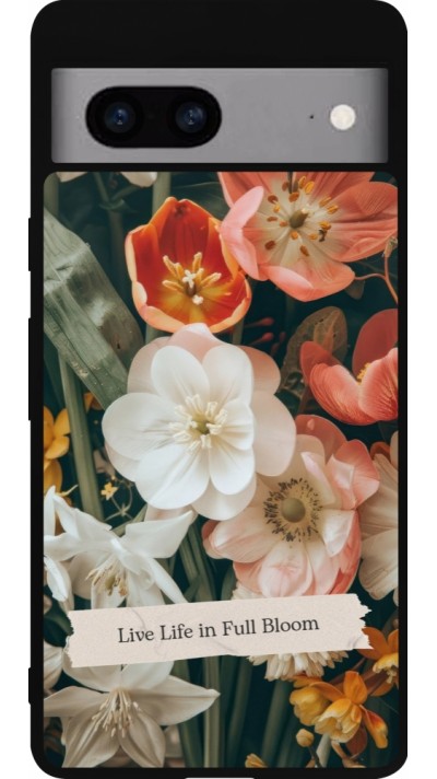 Google Pixel 7a Case Hülle - Silikon schwarz Full Bloom 2026