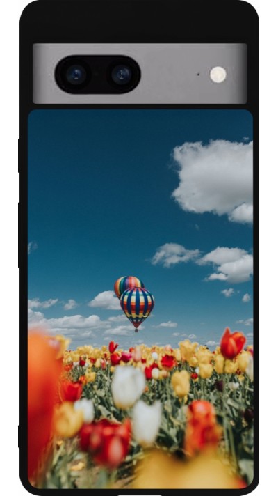 Google Pixel 7a Case Hülle - Silikon schwarz Hot air balloon 2026