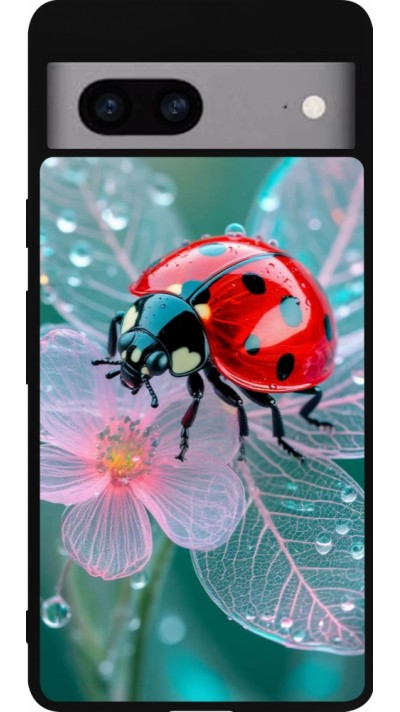 Google Pixel 7a Case Hülle - Silikon schwarz Ladybird in bloom 2026