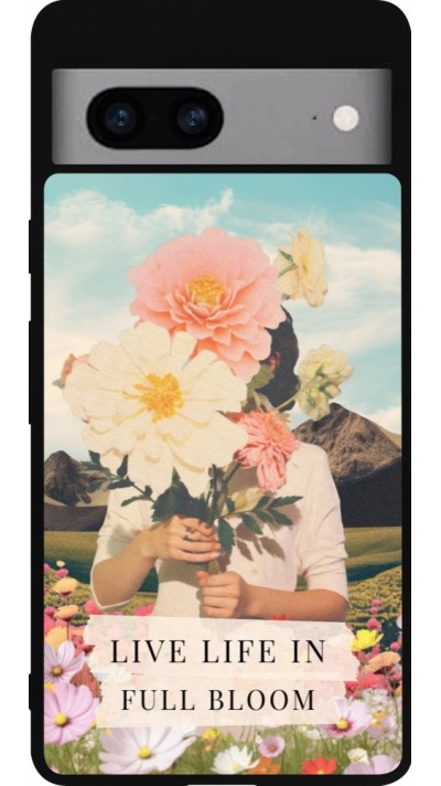 Google Pixel 7a Case Hülle - Silikon schwarz Live life in full moon 2026