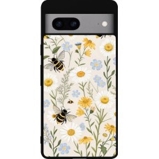 Google Pixel 7a Case Hülle - Silikon schwarz Pattern bees 2026