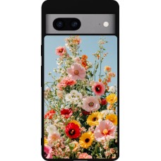 Google Pixel 7a Case Hülle - Silikon schwarz Spring flowers 2026