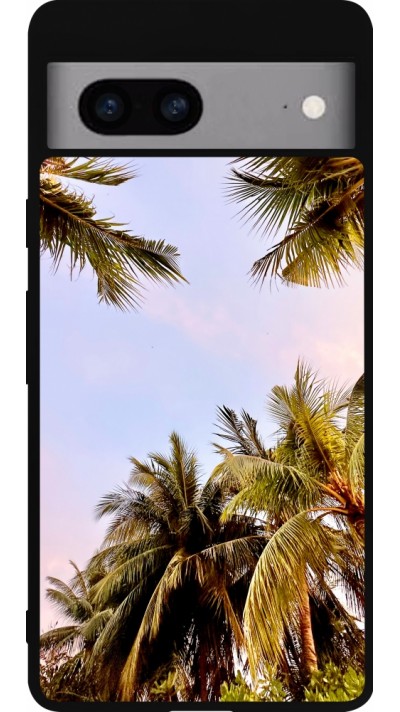 Google Pixel 7a Case Hülle - Silikon schwarz Summer 2023 palm tree vibe