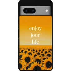 Google Pixel 7a Case Hülle - Silikon schwarz Summer 2025 Enjoy your life