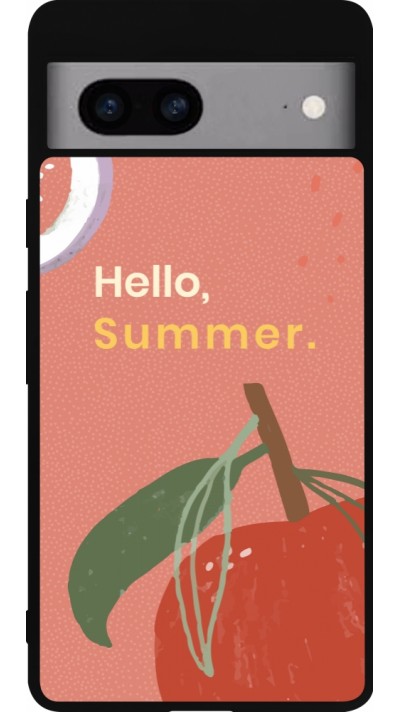 Google Pixel 7a Case Hülle - Silikon schwarz Summer 2025 Hello summer