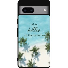 Google Pixel 7a Case Hülle - Silikon schwarz Summer 2025 Life is better at the beach