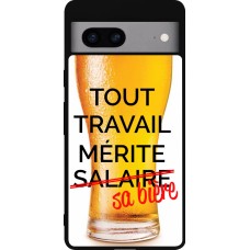 Google Pixel 7a Case Hülle - Silikon schwarz Tout travail mérite sa bière