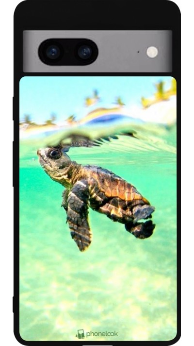 Google Pixel 7a Case Hülle - Silikon schwarz Turtle Underwater