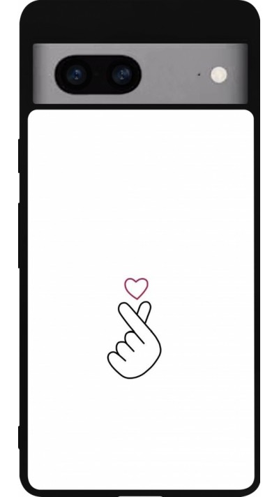 Google Pixel 7a Case Hülle - Silikon schwarz Valentine 2024 heart by Millennials