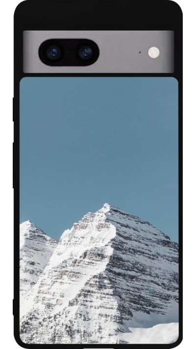 Google Pixel 7a Case Hülle - Silikon schwarz Winter 22 blue sky mountain