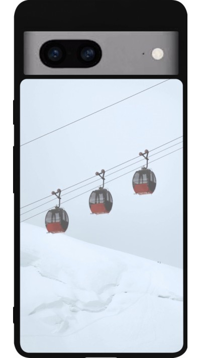 Google Pixel 7a Case Hülle - Silikon schwarz Winter 22 ski lift