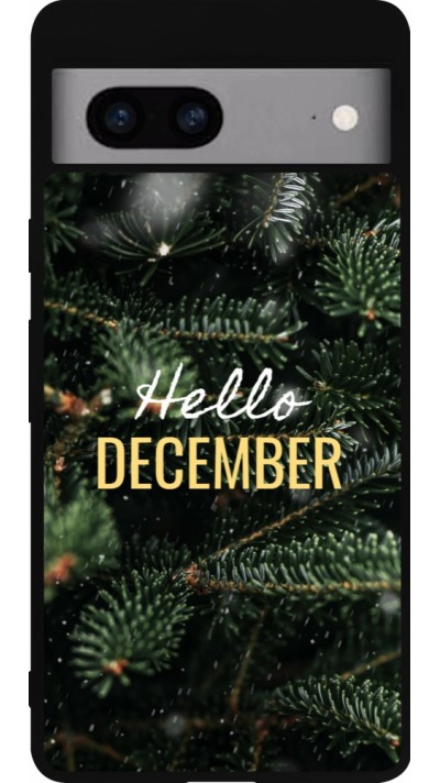 Google Pixel 7a Case Hülle - Silikon schwarz Winter 25 Winter hello december