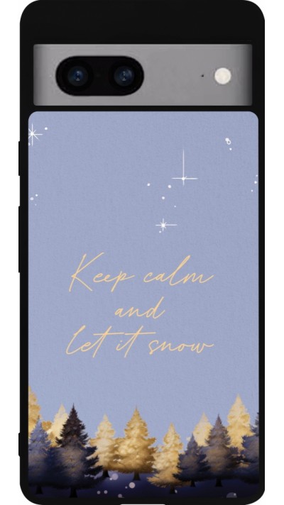 Google Pixel 7a Case Hülle - Silikon schwarz Winter 25 Winter illustration of trees