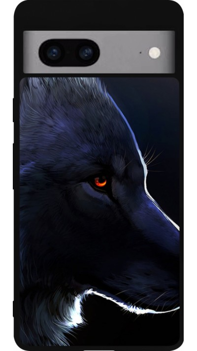 Google Pixel 7a Case Hülle - Silikon schwarz Wolf Shape