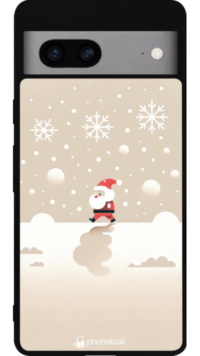 Google Pixel 7a Case Hülle - Silikon schwarz Weihnachten 2023 Minimalistischer Weihnachtsmann