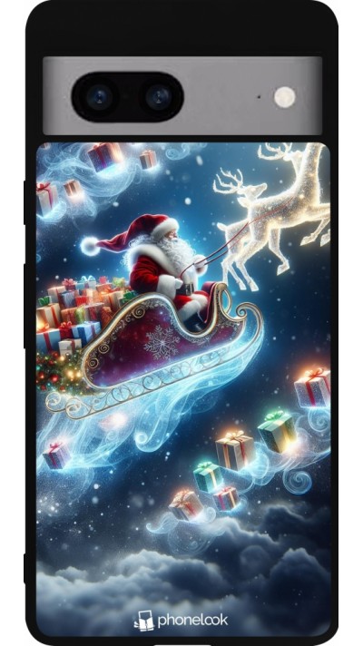 Google Pixel 7a Case Hülle - Silikon schwarz Weihnachten 2023 Verzauberter Weihnachtsmann