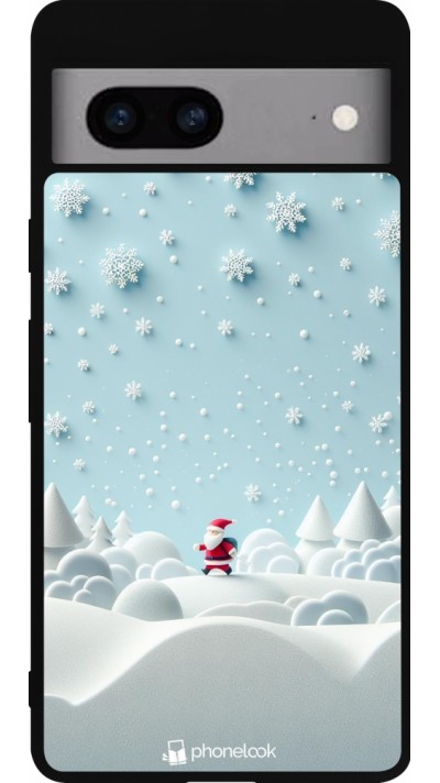 Google Pixel 7a Case Hülle - Silikon schwarz Weihnachten 2023 Kleiner Vater Schneeflocke